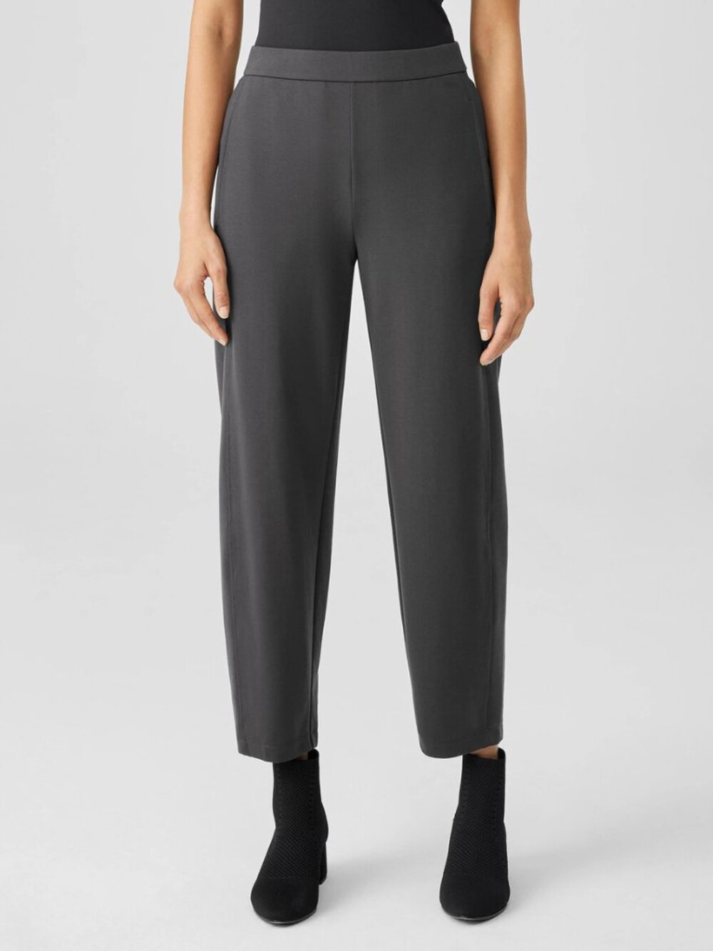 Eileen Fisher Lantern Pants Organic Cotton Gray Pointe Women's Size L